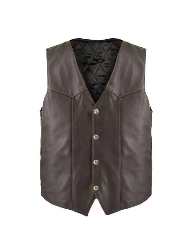 Men’s Retro Brown Moto Vest