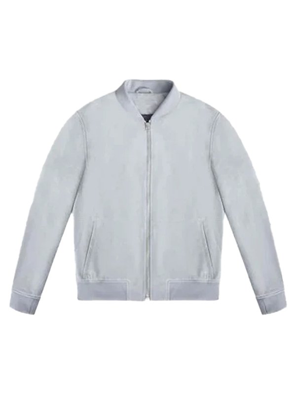 Mens Suede Leather Bomber Jacket