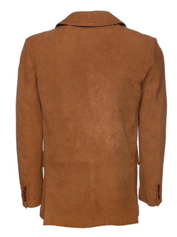 Mens Tan Suede Leather Blazer