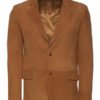 Mens Tan Suede Leather Blazer