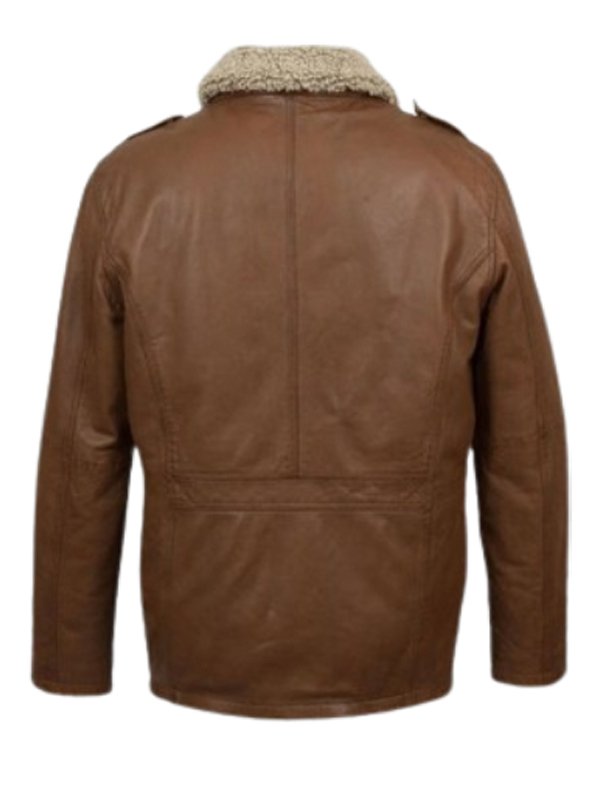 Brown Leather Blazer Jacket