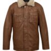 Brown Leather Blazer Jacket