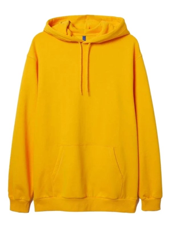 Simple Style Yellow Hoodie