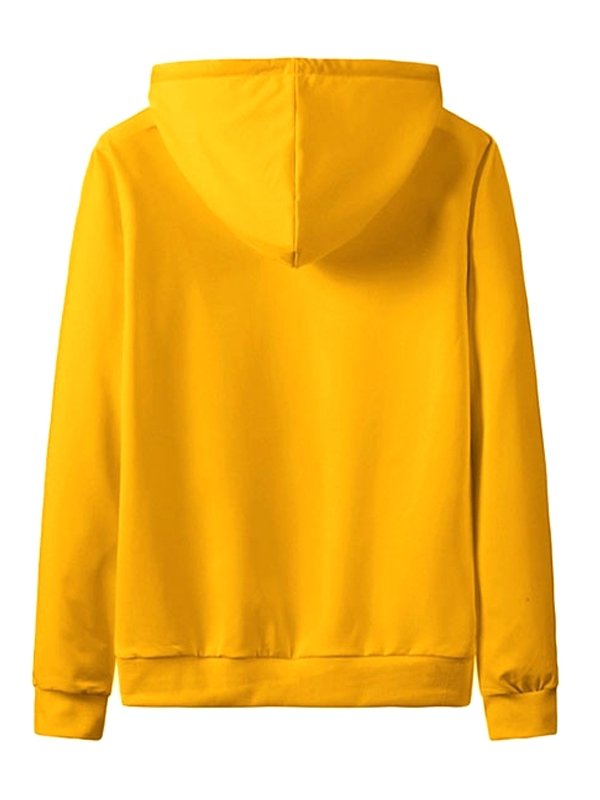 Simple Style Yellow Hoodie
