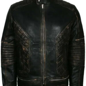 Skull Ride Distressed Leather Jacket