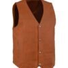 Men Snap-Tab Brown Vest