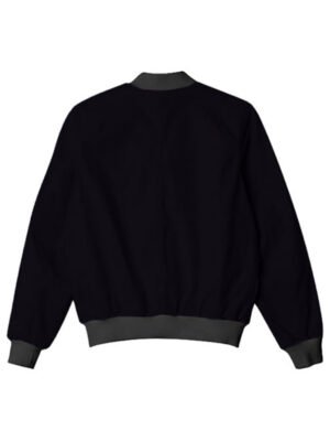 Unisex Plain Black Bomber Jacket