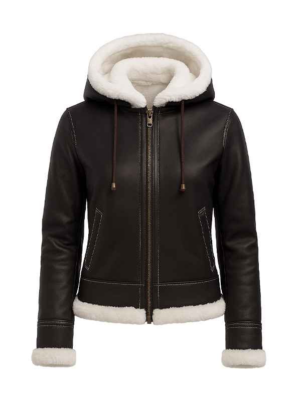 Women B3 Aviator Bomber Shearling Jacket - Image 3