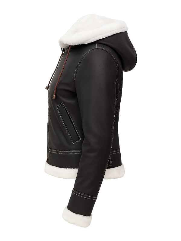 Women B3 Aviator Bomber Shearling Jacket - Image 5