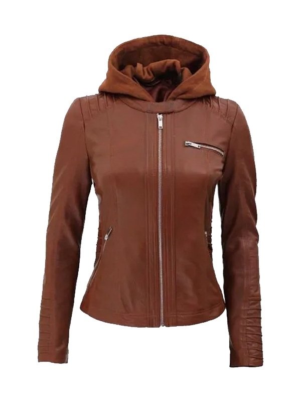 Womens Cafe Racer Brown Leather Jacket