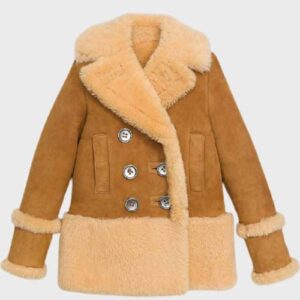 Women’s Brown Shearling Peacoat