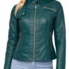 Women’s Green Leather Jacket