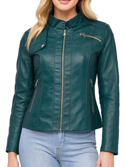Women’s Green Leather Jacket
