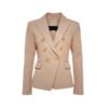 Womens Pink Leather Blazer