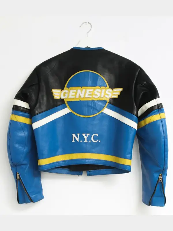Blue Vanson Leather Motorcycle Jacket - Image 4