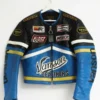 Blue Vanson Leather Motorcycle Jacket