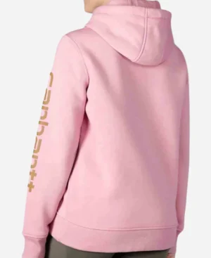 Pink Carhartt Sleeve Logo Hoodie - Image 2