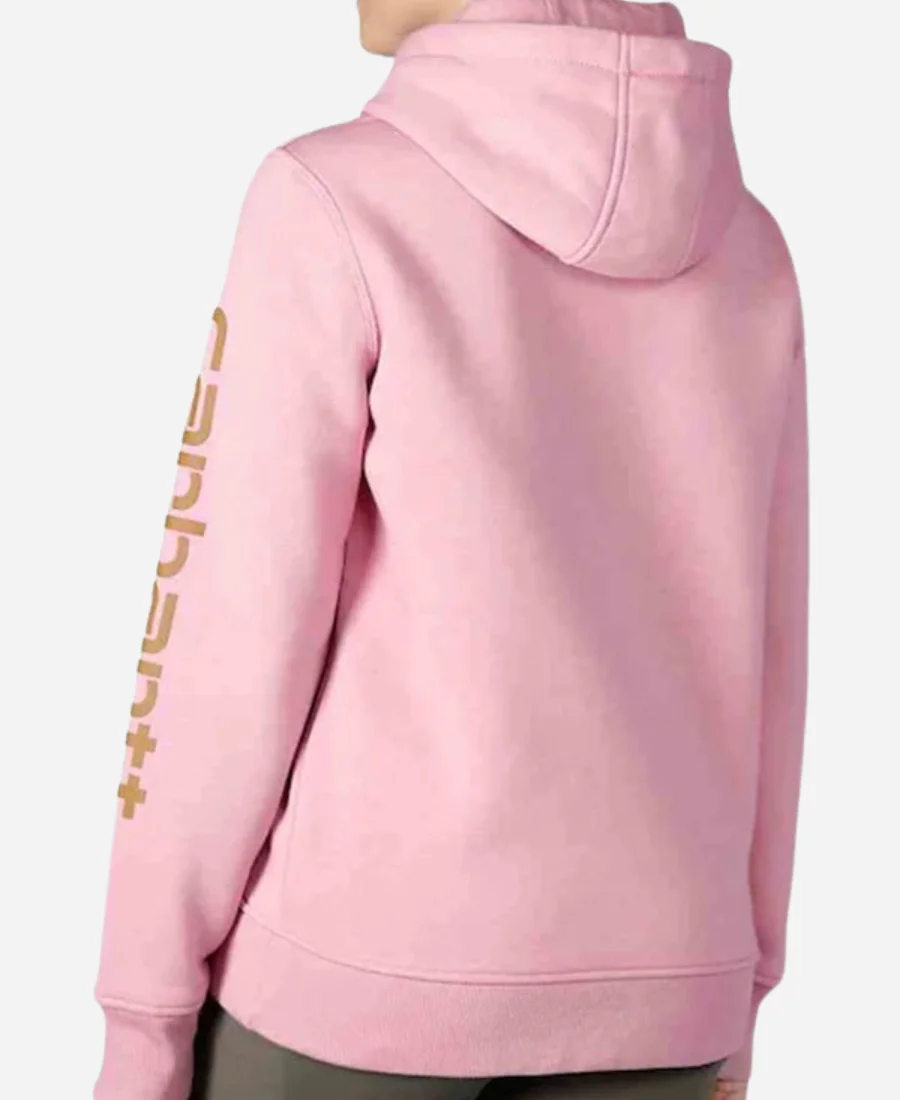 Pink Carhartt Sleeve Logo Hoodie - Image 2