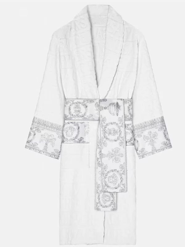 Ford Jast White And Silver Versace Bathrobe