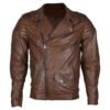 Men’s Biker Brown Leather Jacket