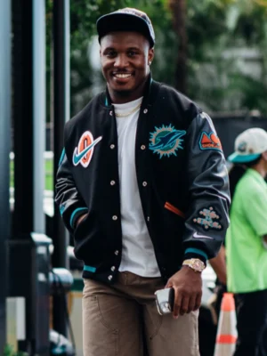 Malik Washington Rivalries Miami Dolphins Varsity Jacket