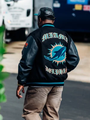 Malik Washington Rivalries Miami Dolphins Varsity Jacket - Image 2