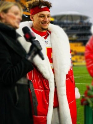 Patrick Mahomes Santa Claus Red Coat - Image 2