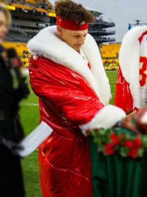 Patrick Mahomes Santa Claus Red Coat - Image 3