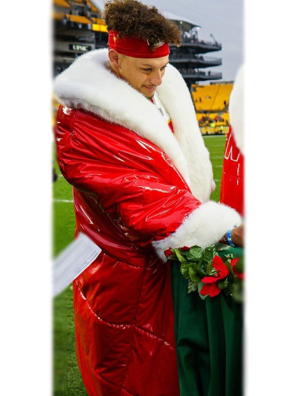 Patrick Mahomes Santa Claus Red Coat - Image 5