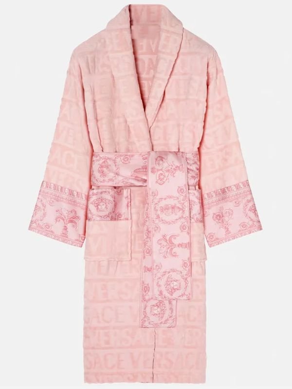 Pearl Toy Pink Versace Plain Bathrobe