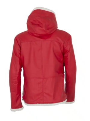Santa Claus Christmas Red Fur Leather Coat Jacket