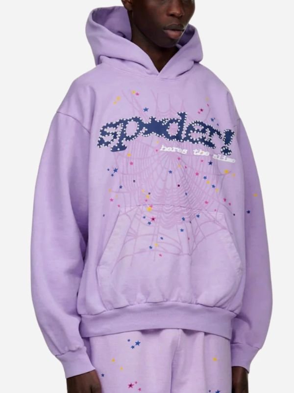Sp5der Acai Purple Hoodie - Image 3