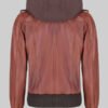 Brown Bomber Jacket with Removable Hoodie