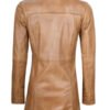 Brown Sheepskin Long Leather Coat For Womens