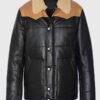 Men’s Black Bomber Shearling Leather Jacket