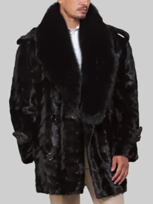 Men’s Black Mink Pea Coat
