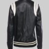 Men’s White and Black Leather Varsity Jacket