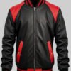 Terry Men’s Red and Black Leather Varsity Jacket