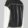 Women’s Black and White Leather Varsity Jacket