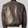 Women’s Brown Distressed Leather MA-1 Bomber Jacket