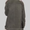 Womens Grey B-3 Bomber Leather Jacket