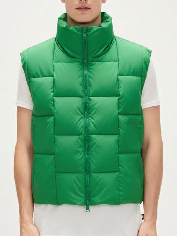 Inspired by Sang Heon Lee Green Puffer Vest from XO Kitty Season 2 Vest