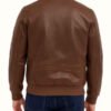 Men’s Plain Brown A2 Bomber Leather Jacket