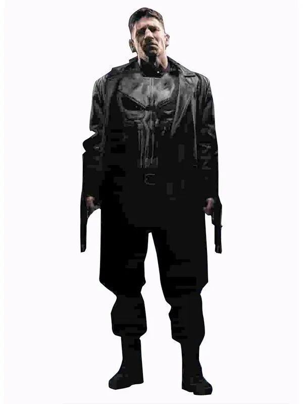 Jon Bernthal Punisher Black Leather Coat