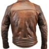 Men’s Brown Distressed Cafe Racer Leather Jacket