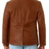 Men’s Brown Lapel Leather Blazer