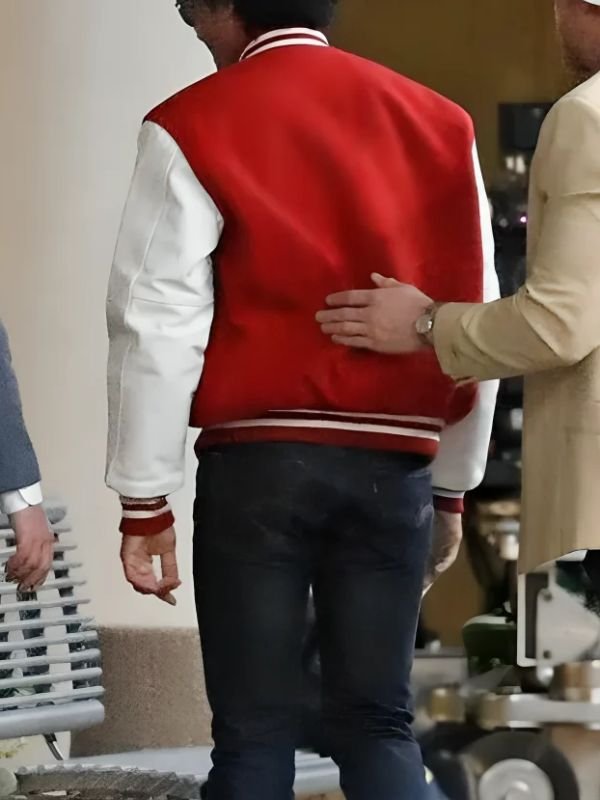 Michael 2026 Jaafar Jackson Red Varsity Jacket