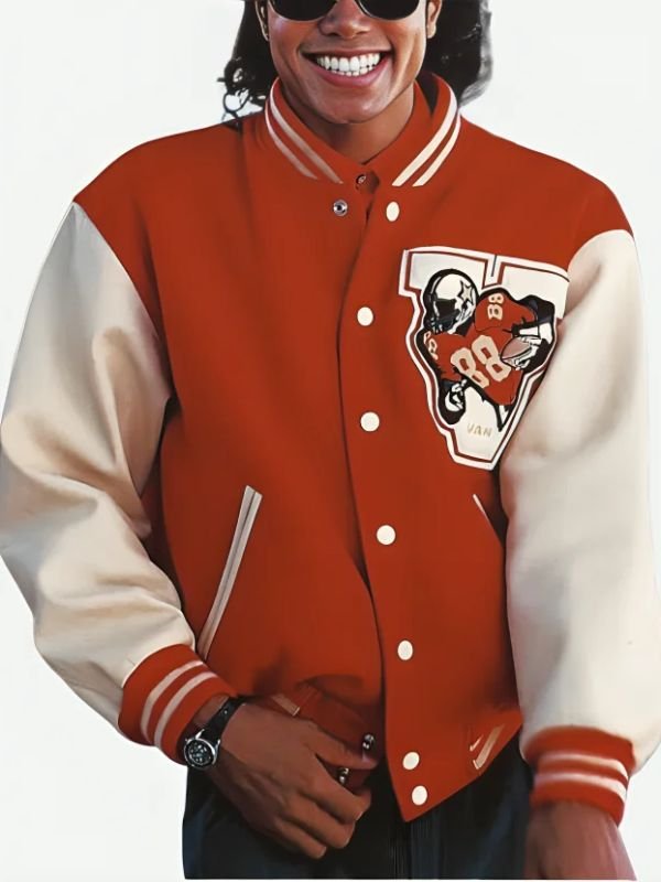 Michael 2026 Jaafar Jackson Red Varsity Jacket