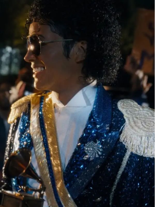Michael Jaafar Jackson Blue Sequin Jacket